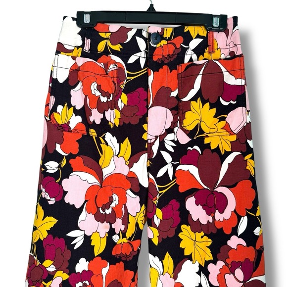 MAEVE Anthropologie The Colette Cropped Wide Leg Pants Mod Floral Multicolor 28 - Picture 2 of 7